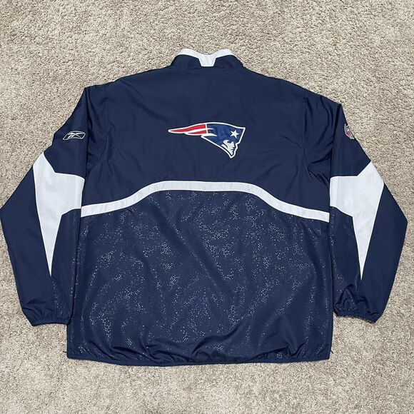 New England Patriots NFL Jacket Men XL Blue Reebok Sideline Lightweight Reflect - Picture 4 of 13